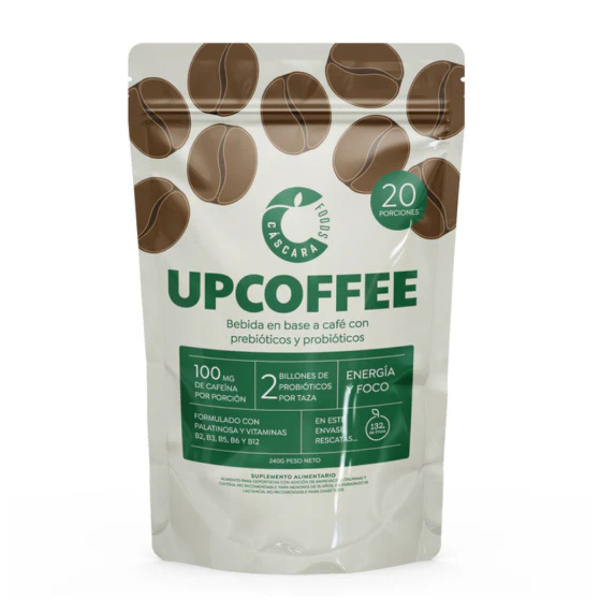 Up Coffee Con Probioticos Y Vitaminas Cascara Foods 240g