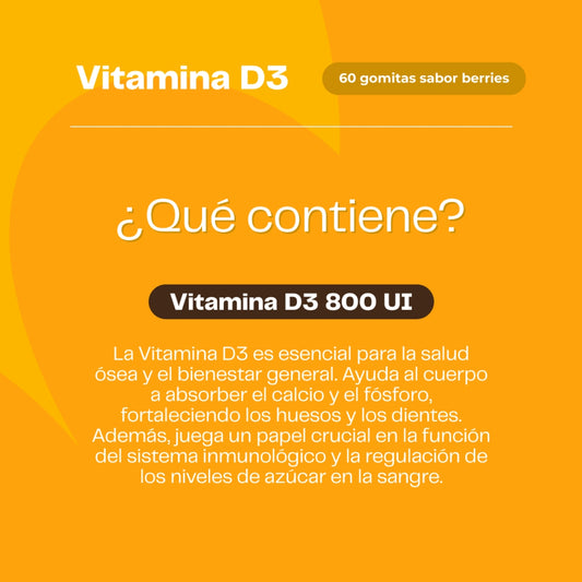 Vitamina D3 800 IU - 60 Gomitas