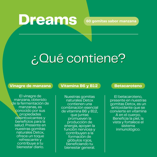 Detox Vinagre De Manzana Vitamina B6 + B12 60 Gomitas
