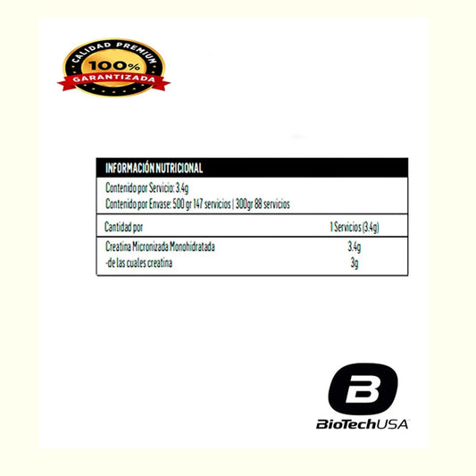 100% Creatina Monohidrato Biotechusa - 88 Servicios