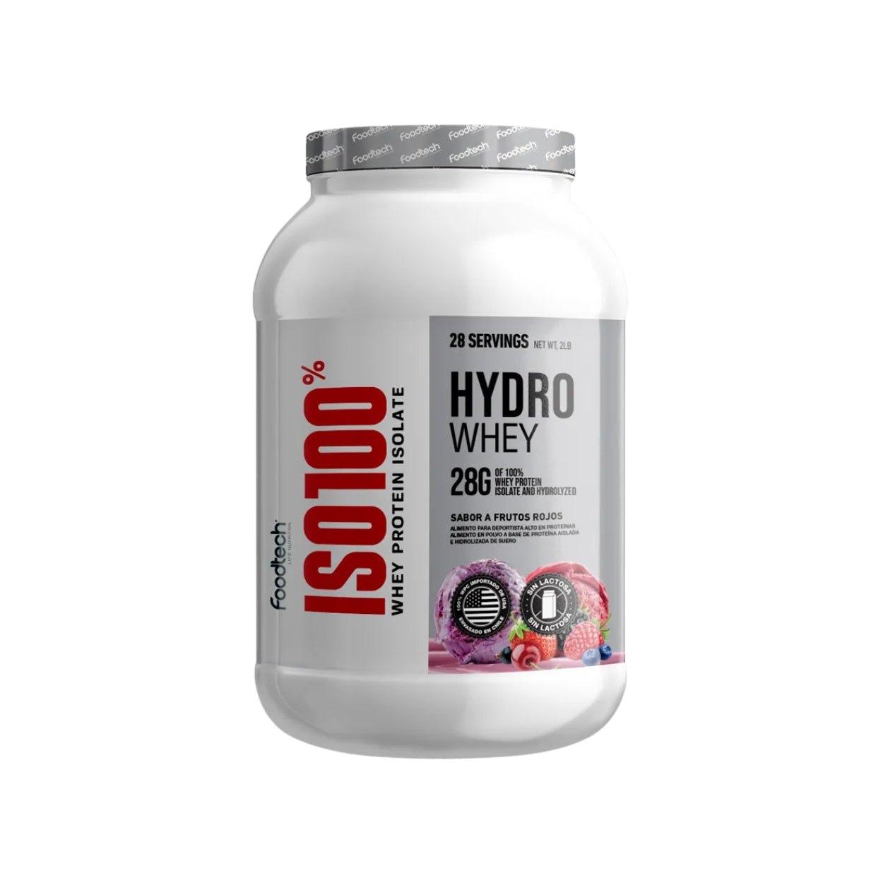 Proteina Iso100% Hydro Whey 2lbs - Foodtech