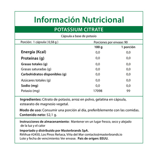 Citrato Potasio 275 Mg 90 Capsulas - Nature's Truth Sabor