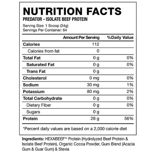 Proteina de carne Hexacore Predator – 4.8 libras 64 servicios Chocolate