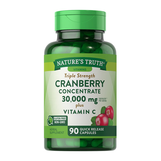 Cranberry Concentrado 30000 Mg + Vitamina C Nature's Truth 90 Capsulas.