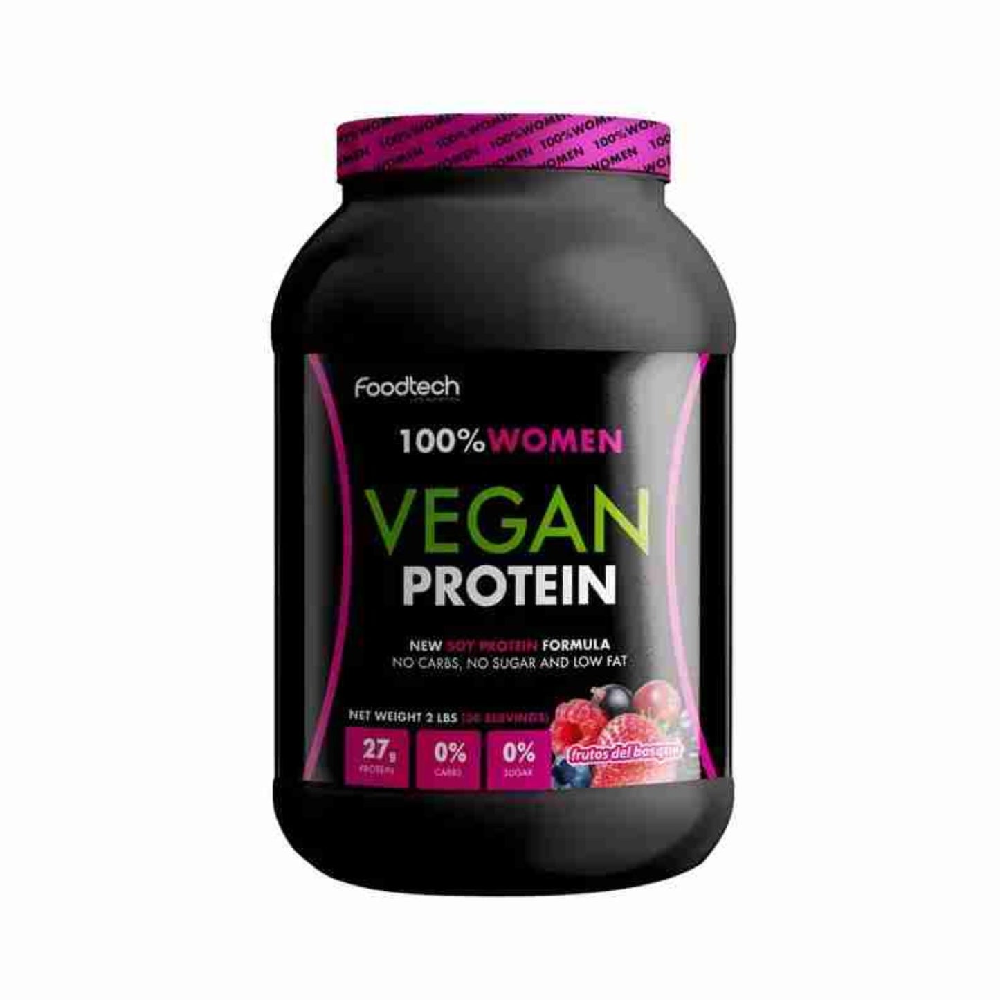 100% Women Vegan Protein 2 Lb - Foodtech Sabor Frutos Del Bosque