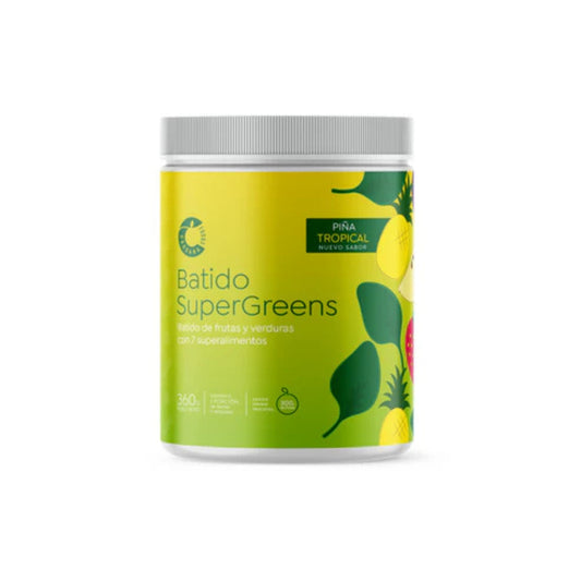 Cascara Foods Batido Supergreens 360g Sabor Piña Tropical