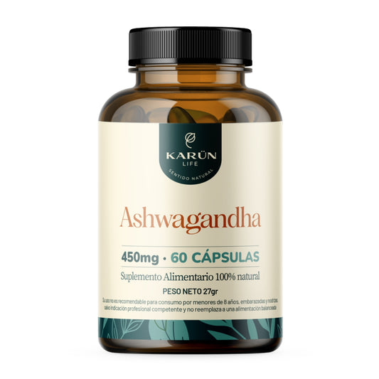 Ashwagandha 450 Mg 60 Cápsulas Premium Sin Sabor