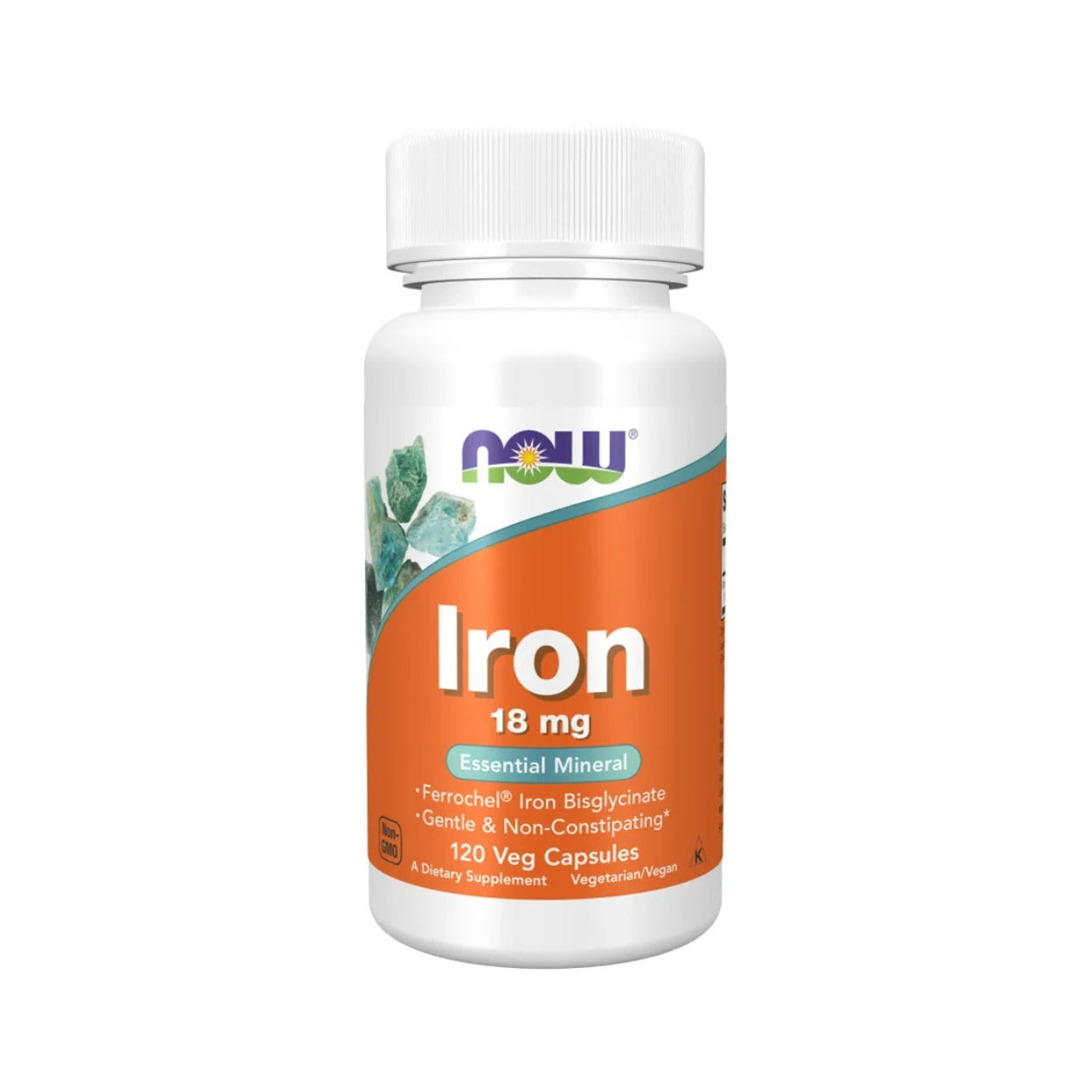 Iron ( Hierro) 18 Mg Energia Vitalidad Now Foods - 120 Cápsulas Veganas -