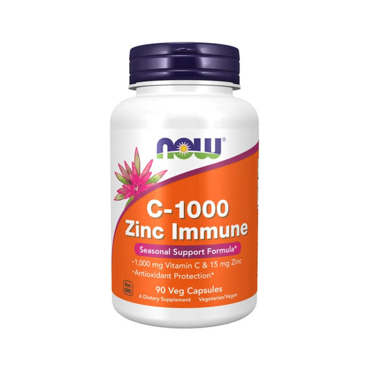 Vitamina C 1000 Y Zinc Inmune Antioxidante- Now 90 Caps.