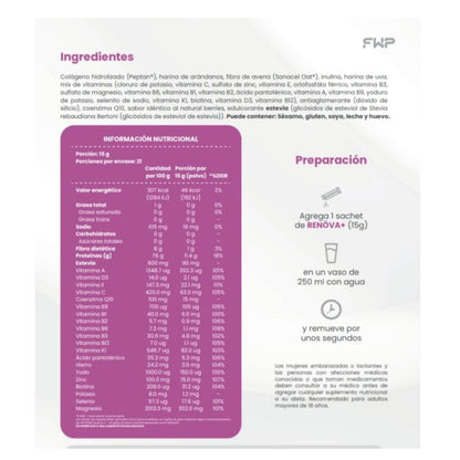Pack 2 Renova+ Dosis Diaria De Juventud Resveratrol Colageno Y Vit.