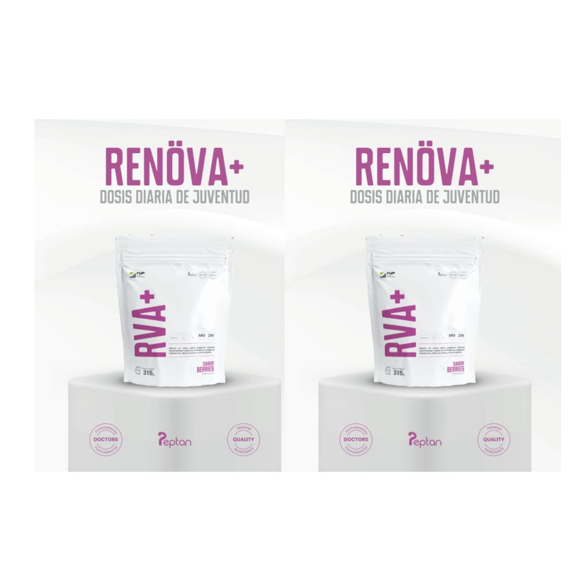 Pack 2 Renova+ Dosis Diaria De Juventud Resveratrol Colageno Y Vit.