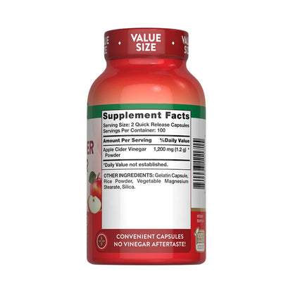 Vinagre De Manzana 1200 Mg 200 Capsulas Nature's Truth