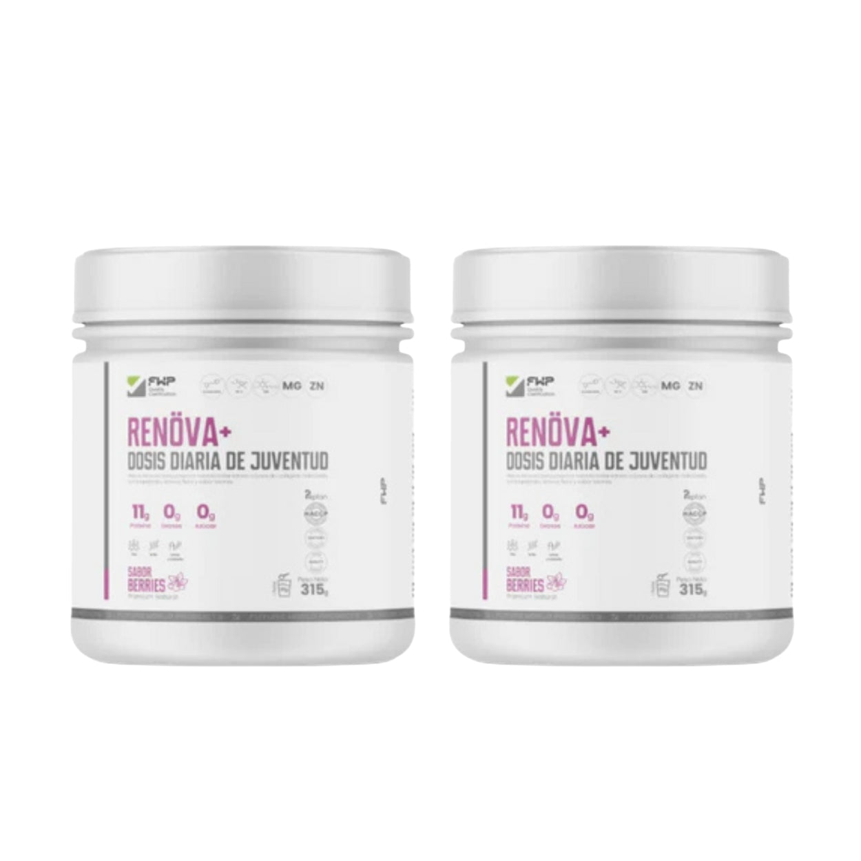 Pack 2 Renova+ Dosis Diaria De Juventud Resveratrol Colageno Y Vit.