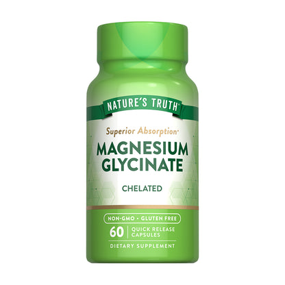Magnesio Glicinato 200mg, 60 Cápsulas Nature's Truth