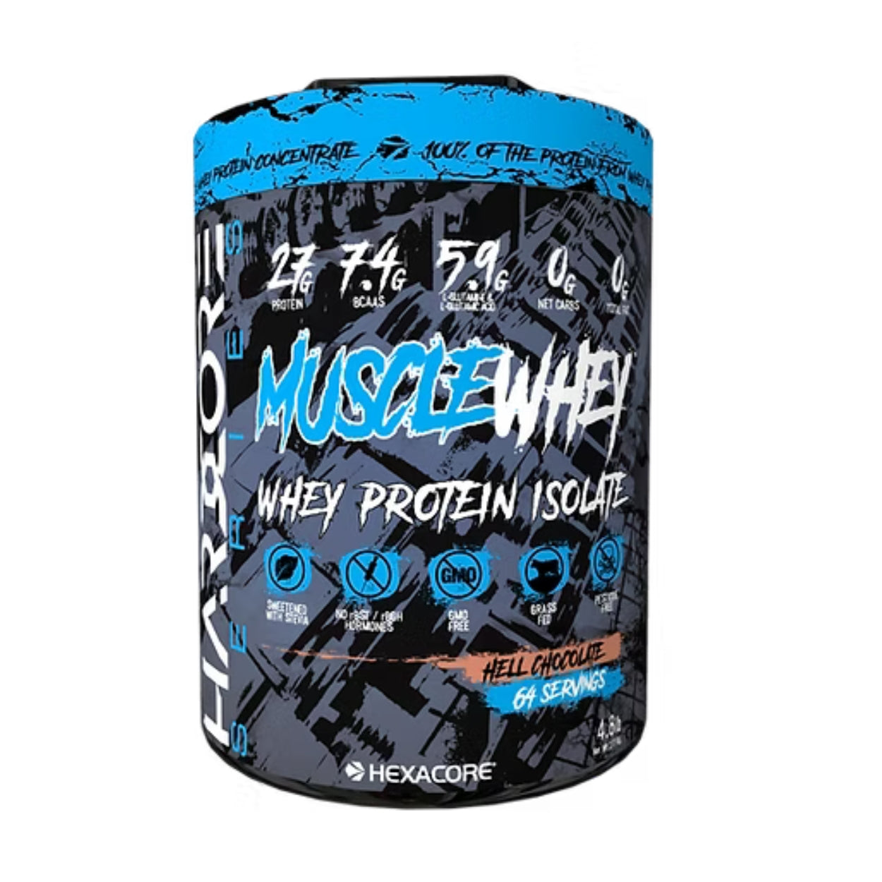 Proteina Hexacore Muscle Whey isolate 4.8 libras 64 servicios
