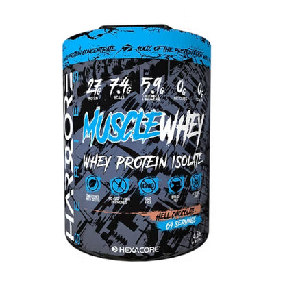 Proteina Hexacore Muscle Whey isolate 4.8 libras 64 servicios