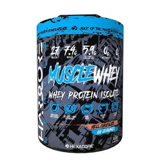 Proteina Hexacore Muscle Whey isolate 4.8 libras 64 servicios