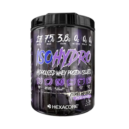 Proteina Whey Isolate IsoHydro Aislada Hexacore 5.3 libras 75 servicios Sin Lactosa